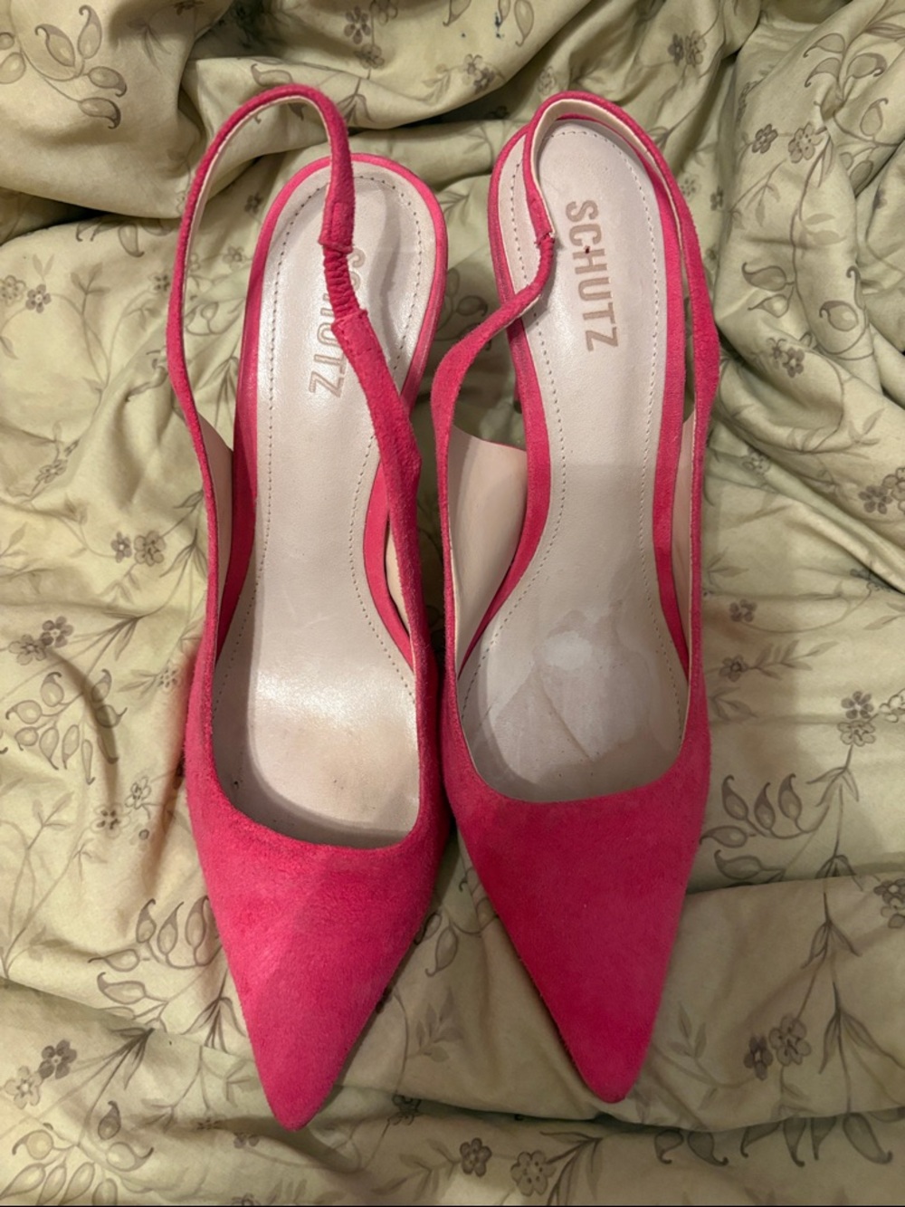 SCHUTZ Emma Pointed -Toe Slingback Stilettos